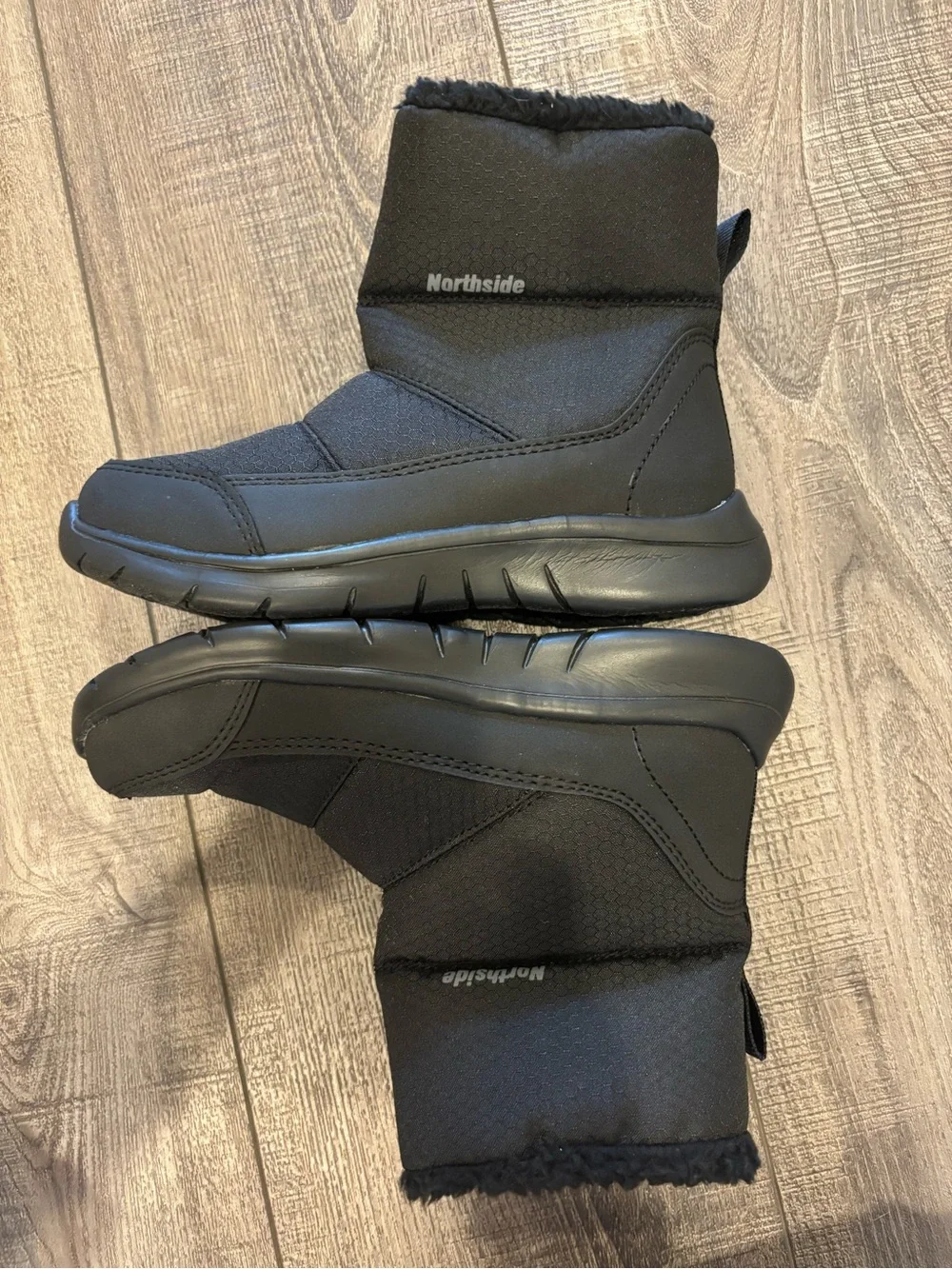 NEW Northside Presley Black Faux Fur Winter Boots Kids Size 1